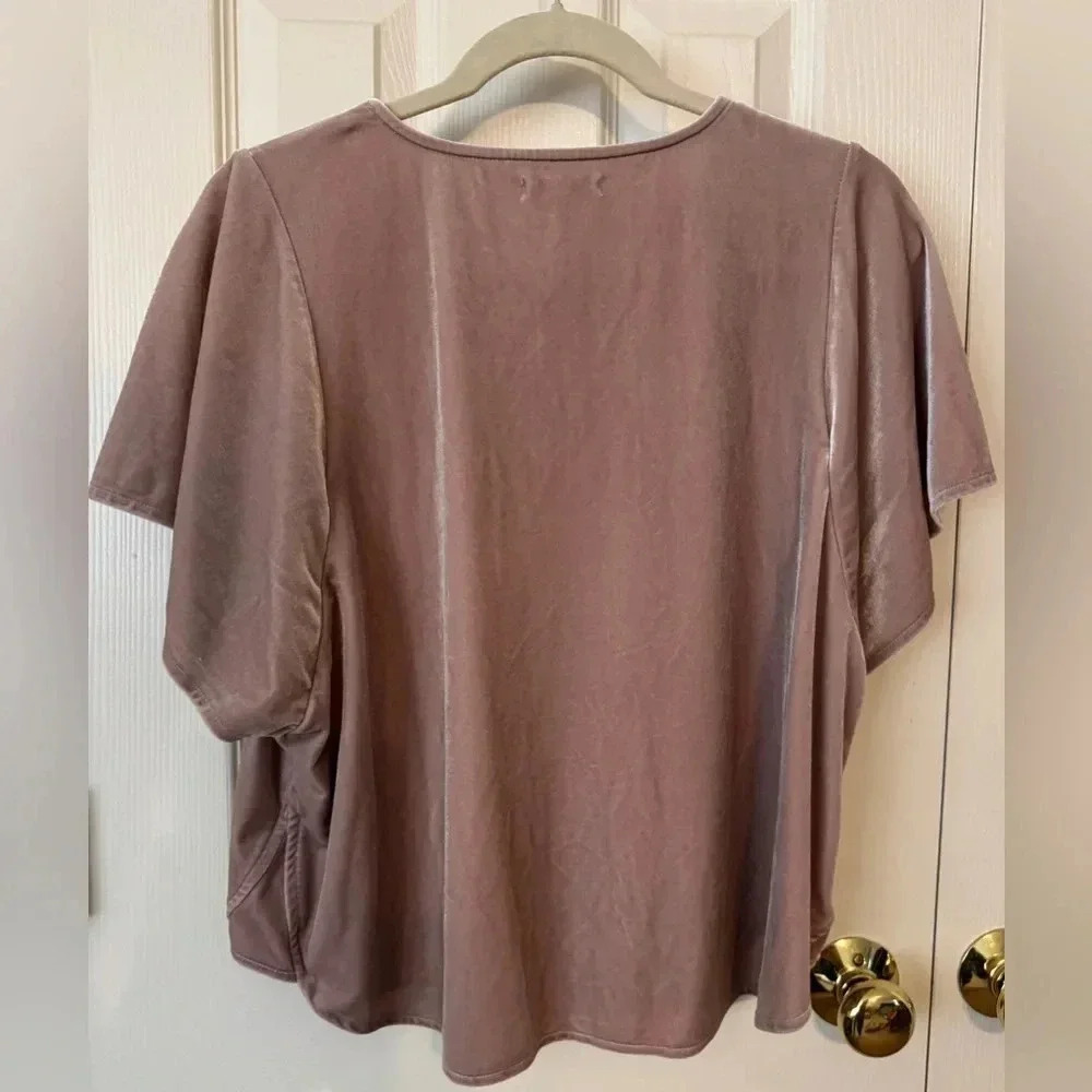 Madewell velvet butterfly sleeve top Blush Dusty Rose Size XL - Picture 16 of 16